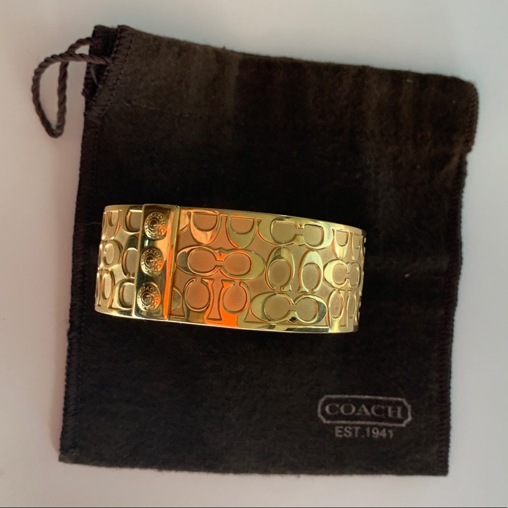 - Coach thick gold bangle bracelet - Picture 3 of 6